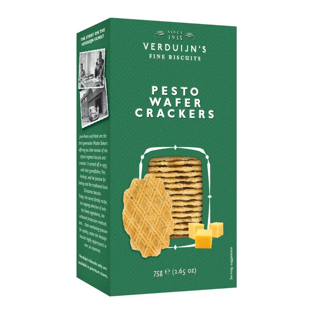 Verduijns Pesto Wafers with Aged Gouda
