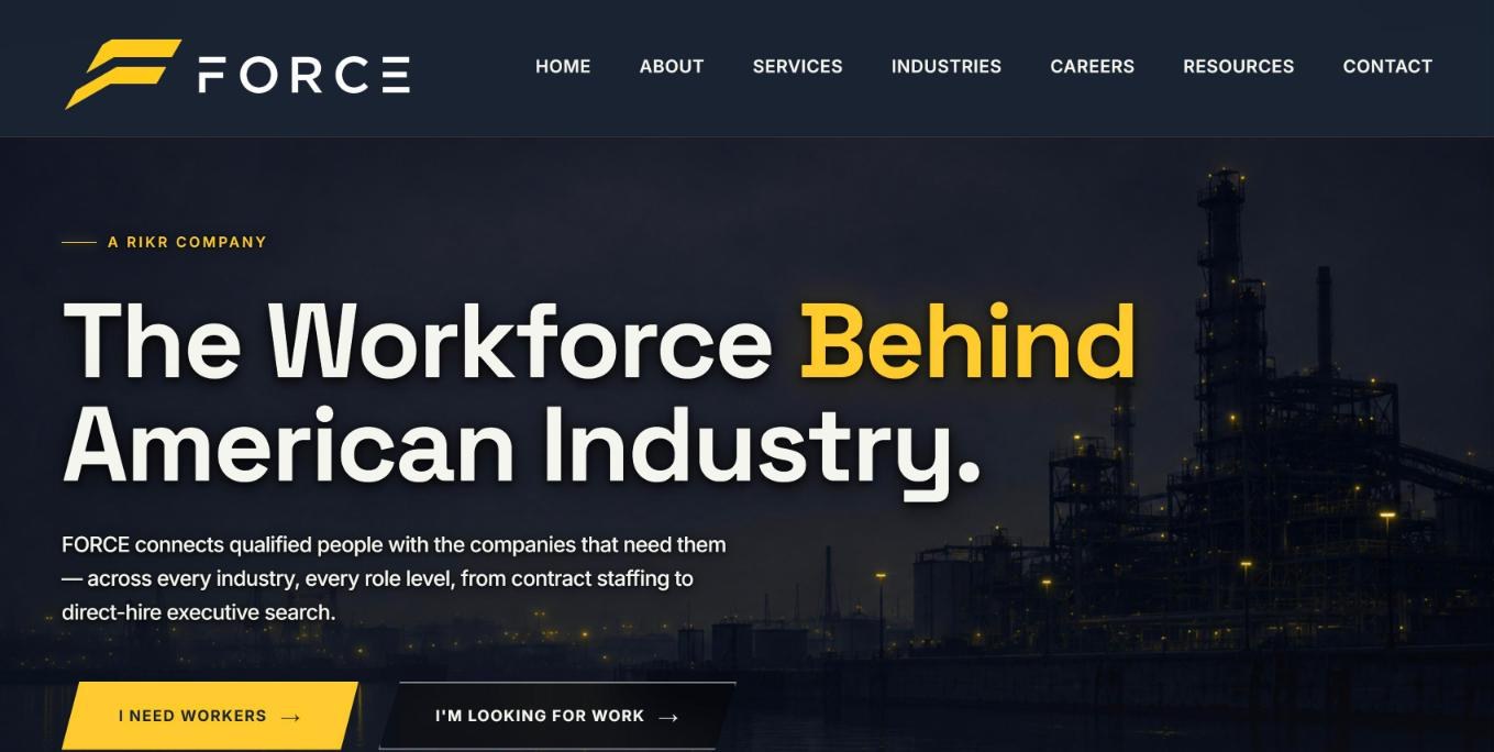 FORCE staffing website