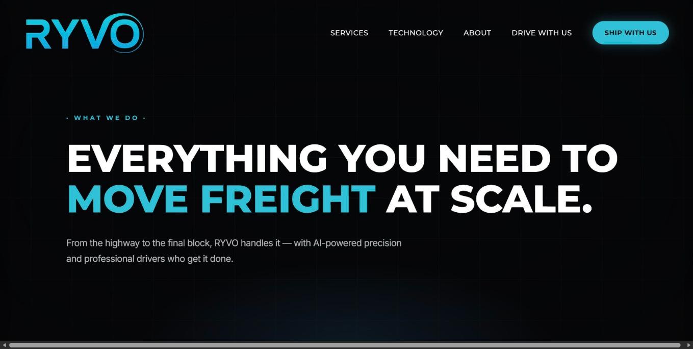 RYVO freight website