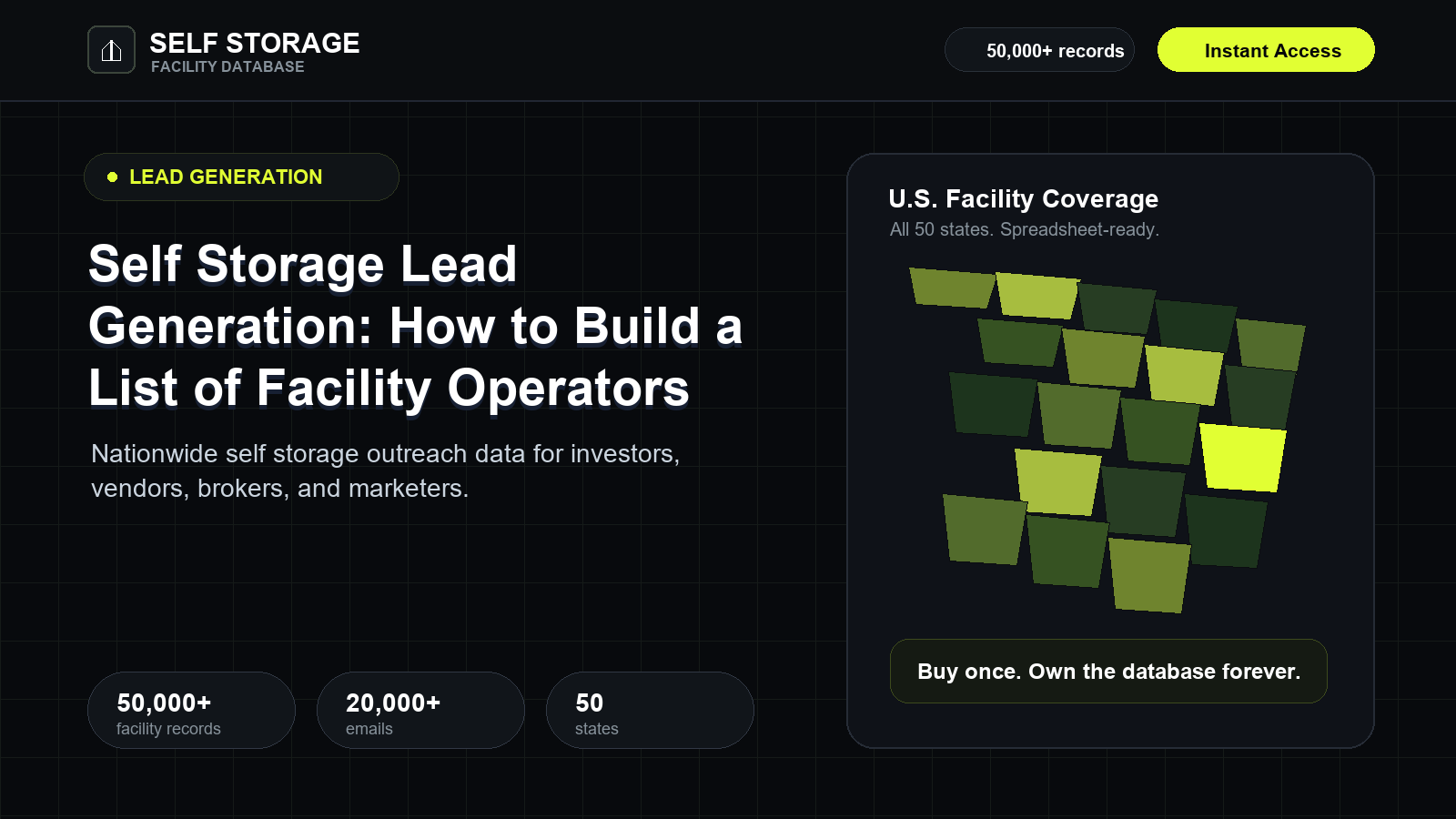 Self Storage Lead Generation: How to Build a List of Facility Operators