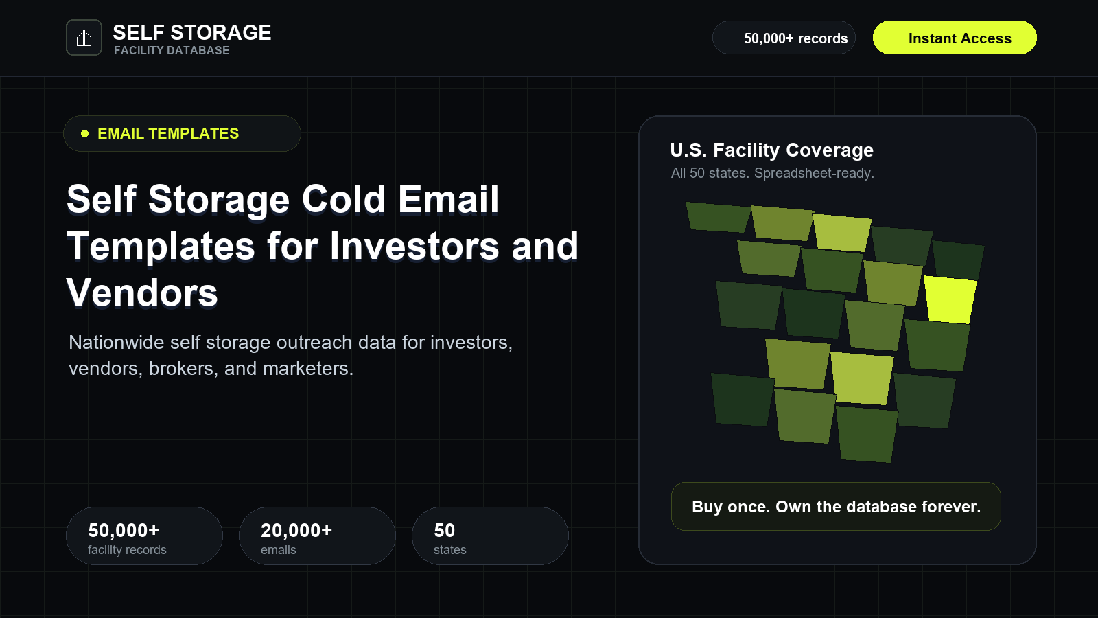 Self Storage Cold Email Templates for Investors and Vendors