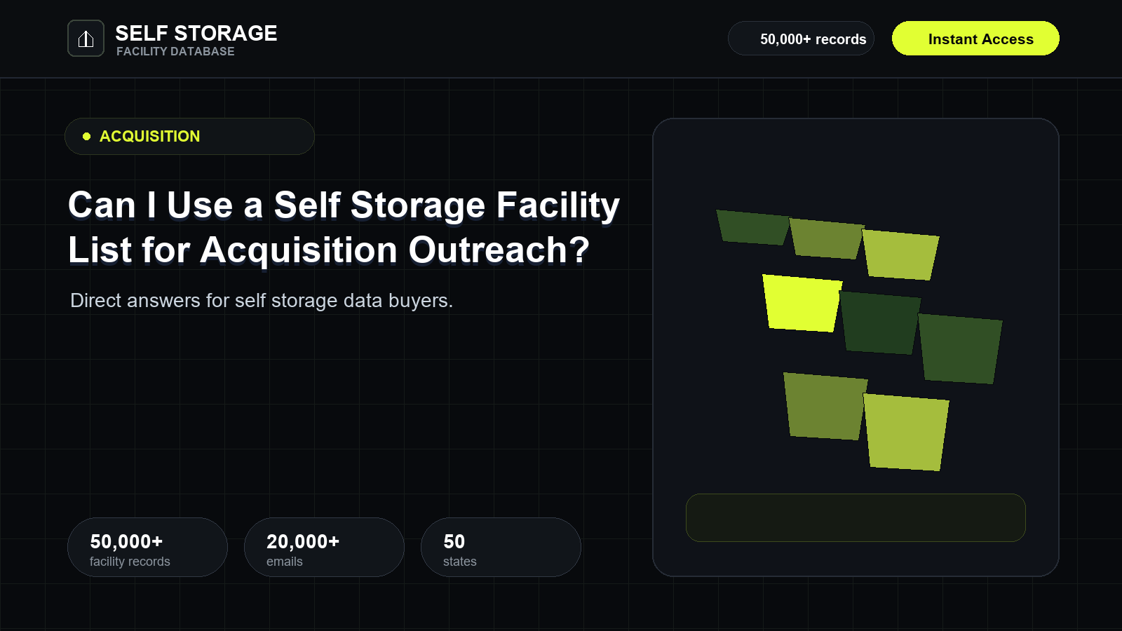 Can I Use a Self Storage Facility List for Acquisition Outreach?
