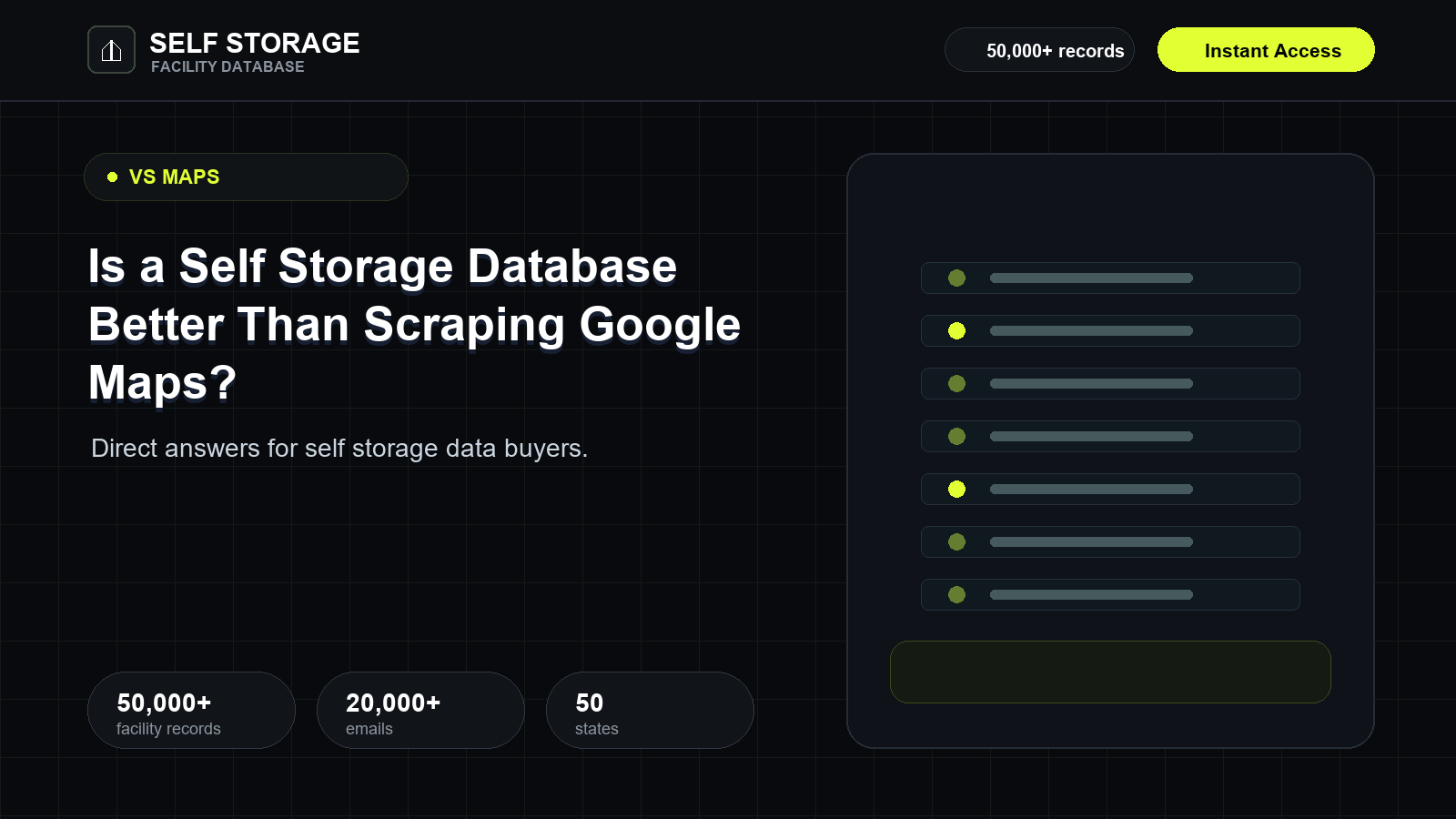 Is a Self Storage Database Better Than Scraping Google Maps?