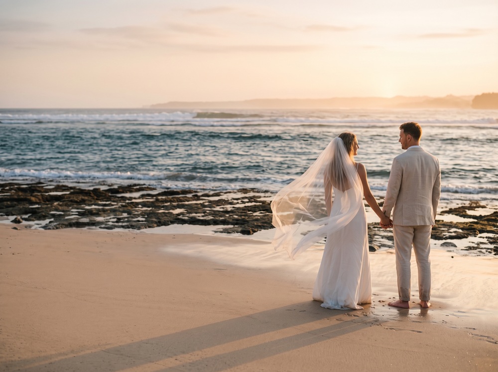 Beach wedding setting in Bali
