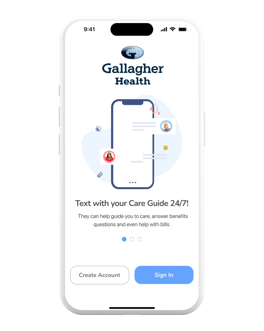Text with your Care Guide 24/7 onboarding