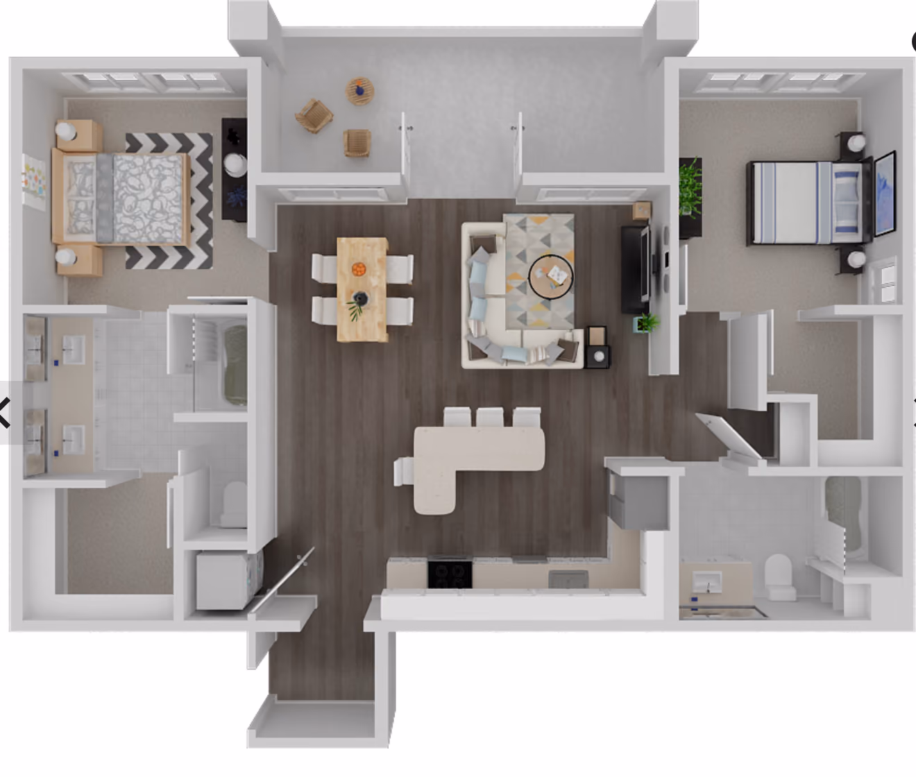 2 bedroom, 2 bath