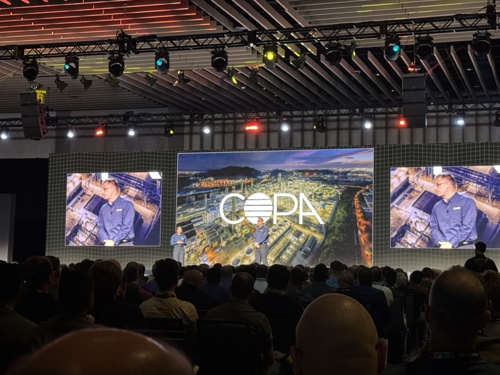 ICC 2026 keynote audience with the COPA logo on the main stage screen.