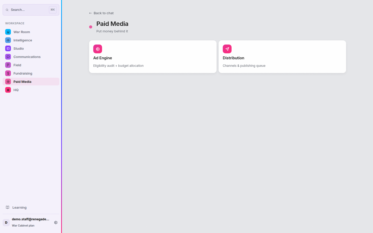 Paid Media — ad eligibility and opponent buys