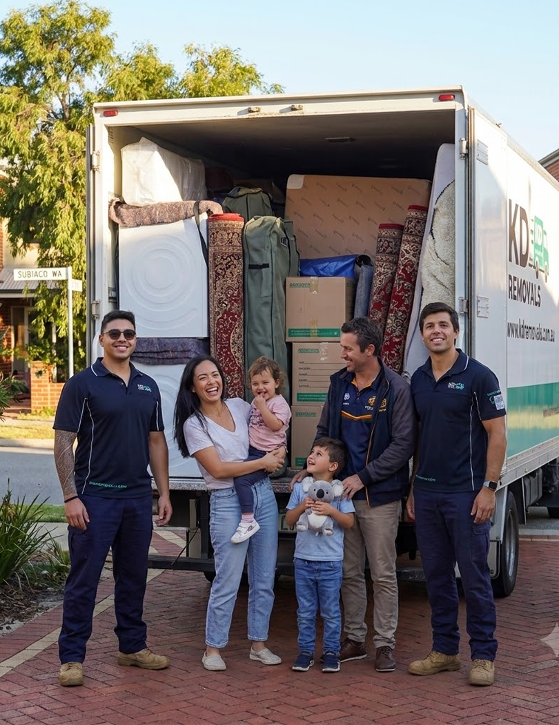 KD Removals crew loading furniture into the truck