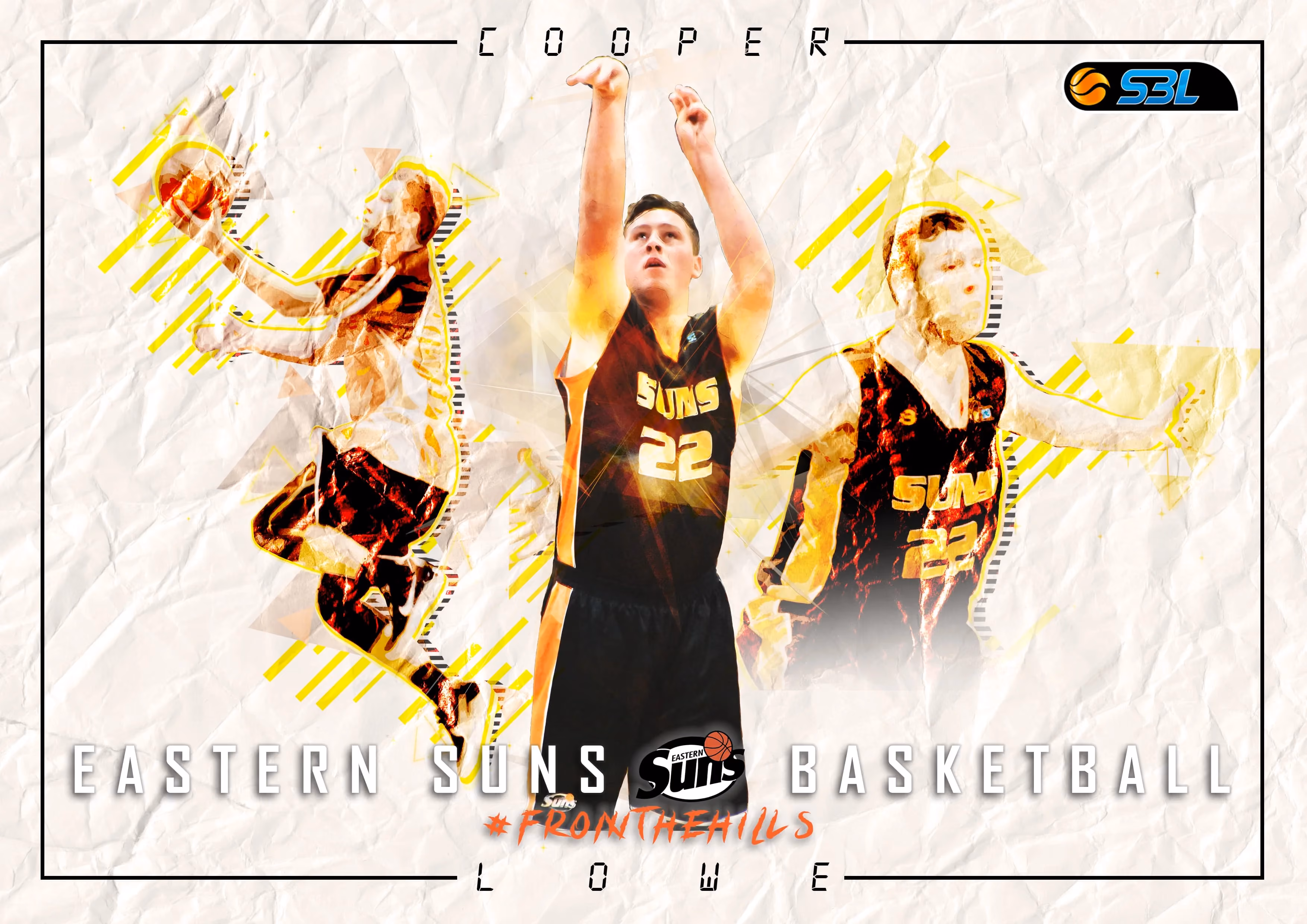 Cooper Lowe graphic for the Kalamunda Eastern Suns