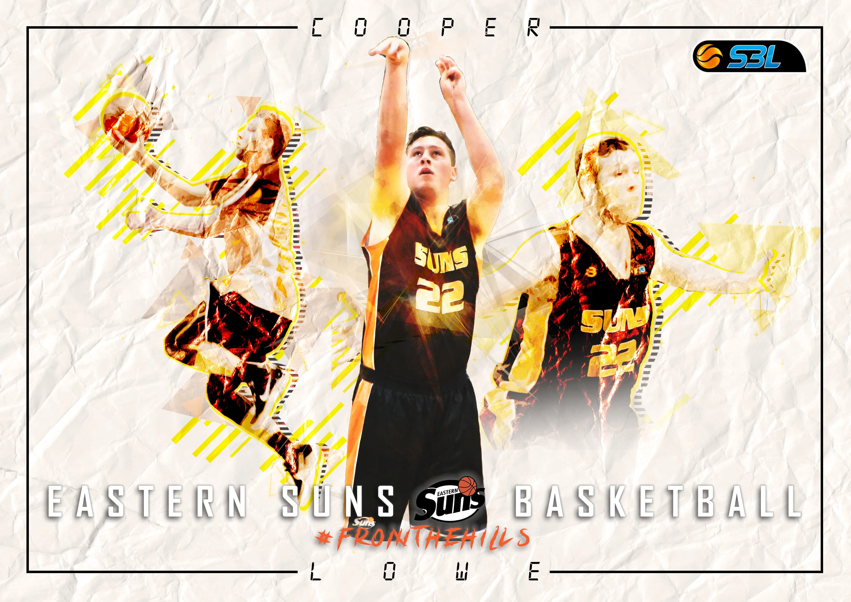 Cooper Lowe graphic for the Kalamunda Eastern Suns
