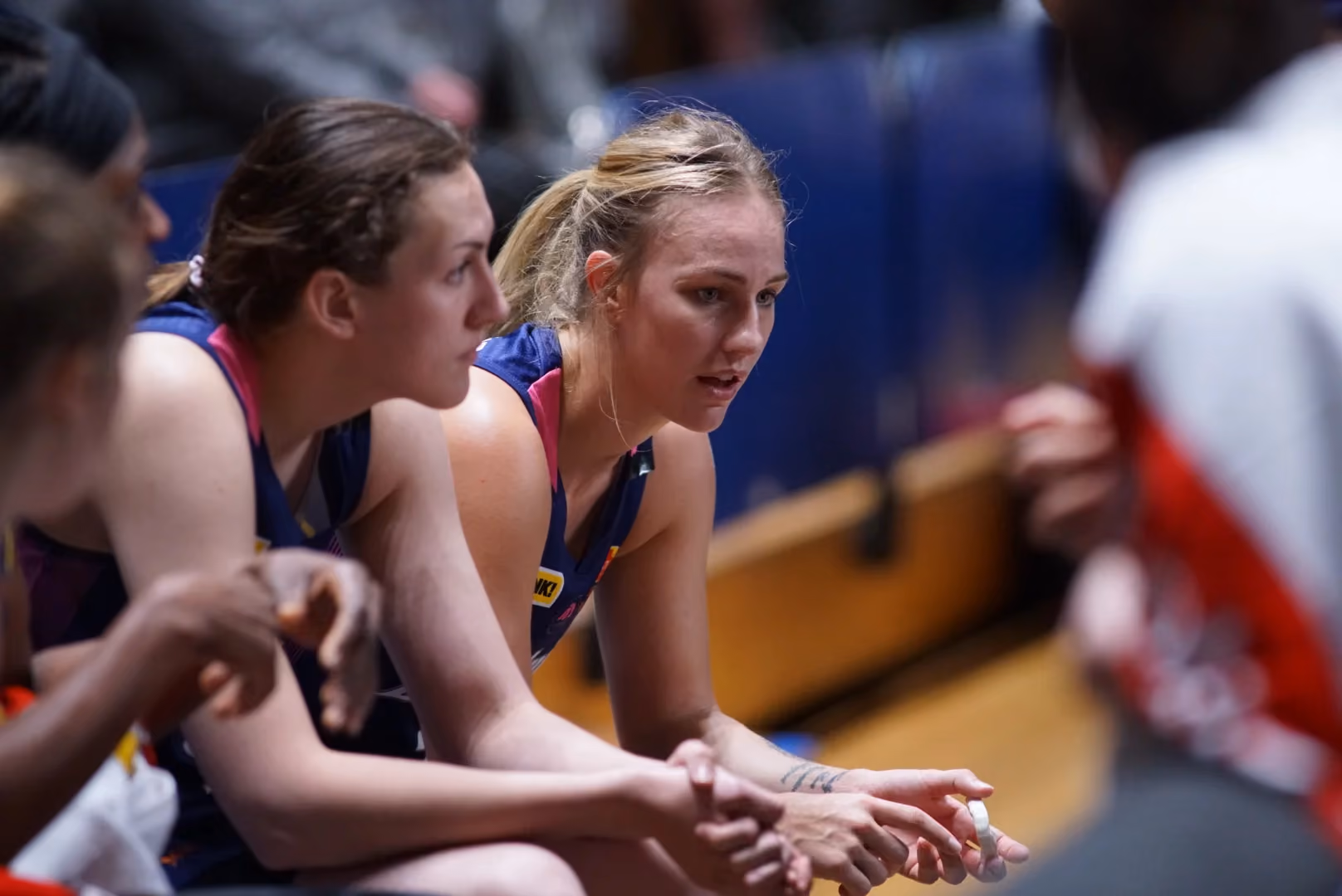 Adelaide Lightning players during a home game