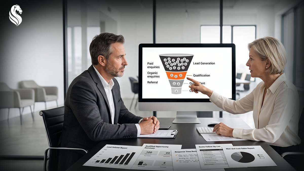 Business owner and strategist reviewing why increased lead volume is not producing more qualified opportunities, quotes and sales.