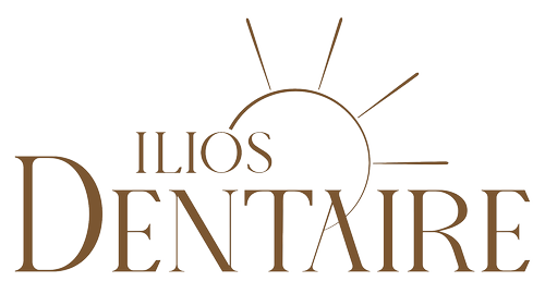 IlIios Dentaire logo with a stylized sun rising over the text.