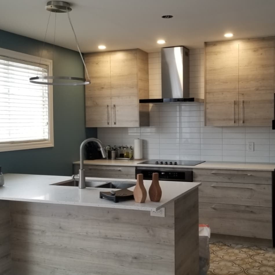 full kitchen renovation with custom cabinets