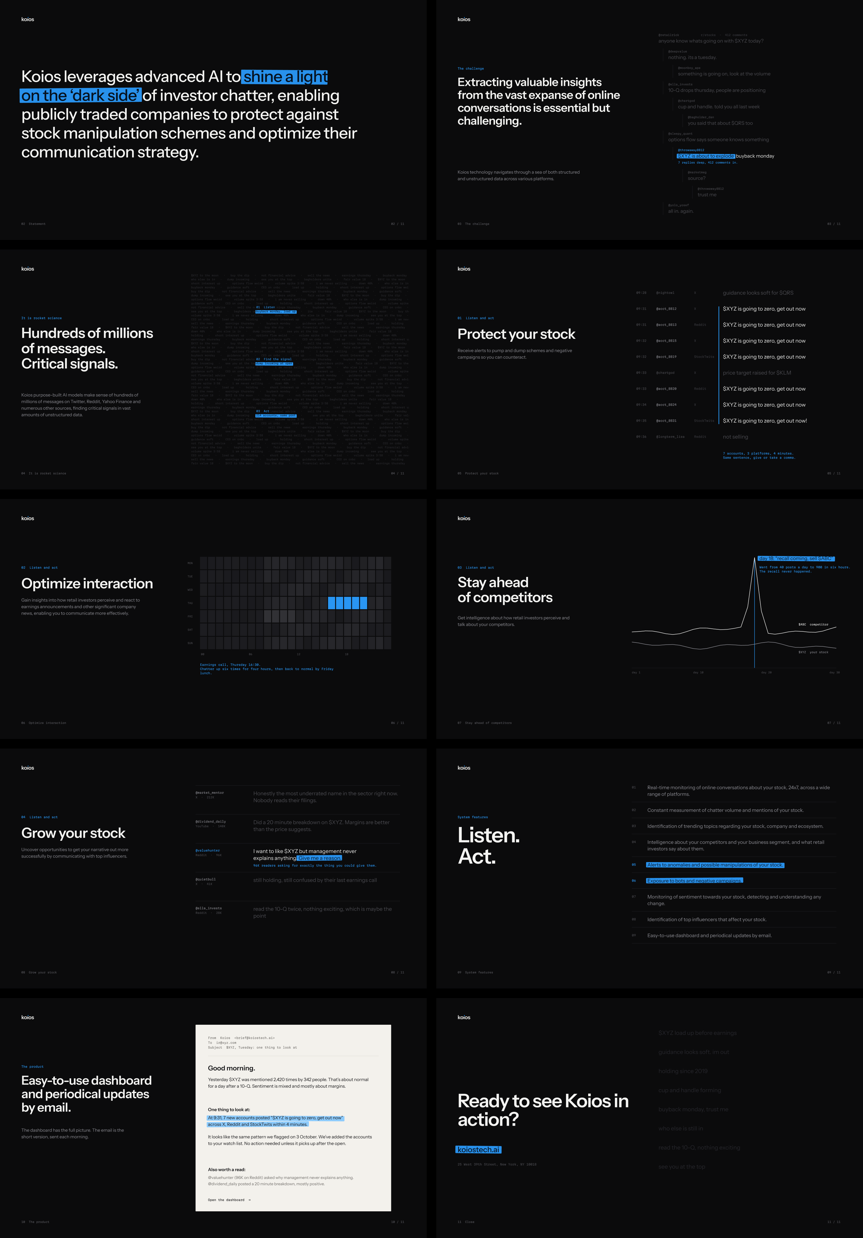 Koios presentation, slides 2 to 11