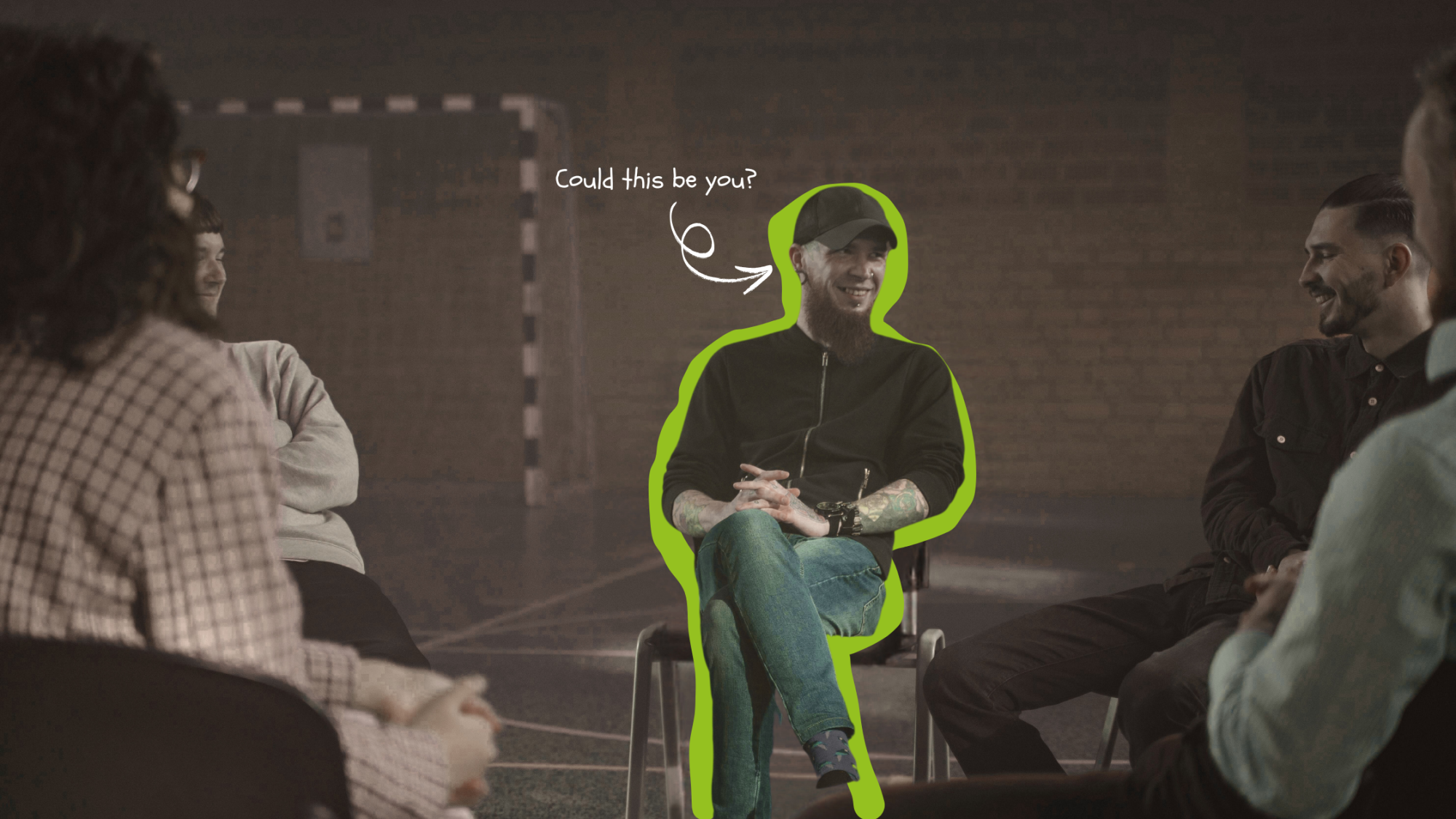 a man highlighted in green with the caption - could this be you?