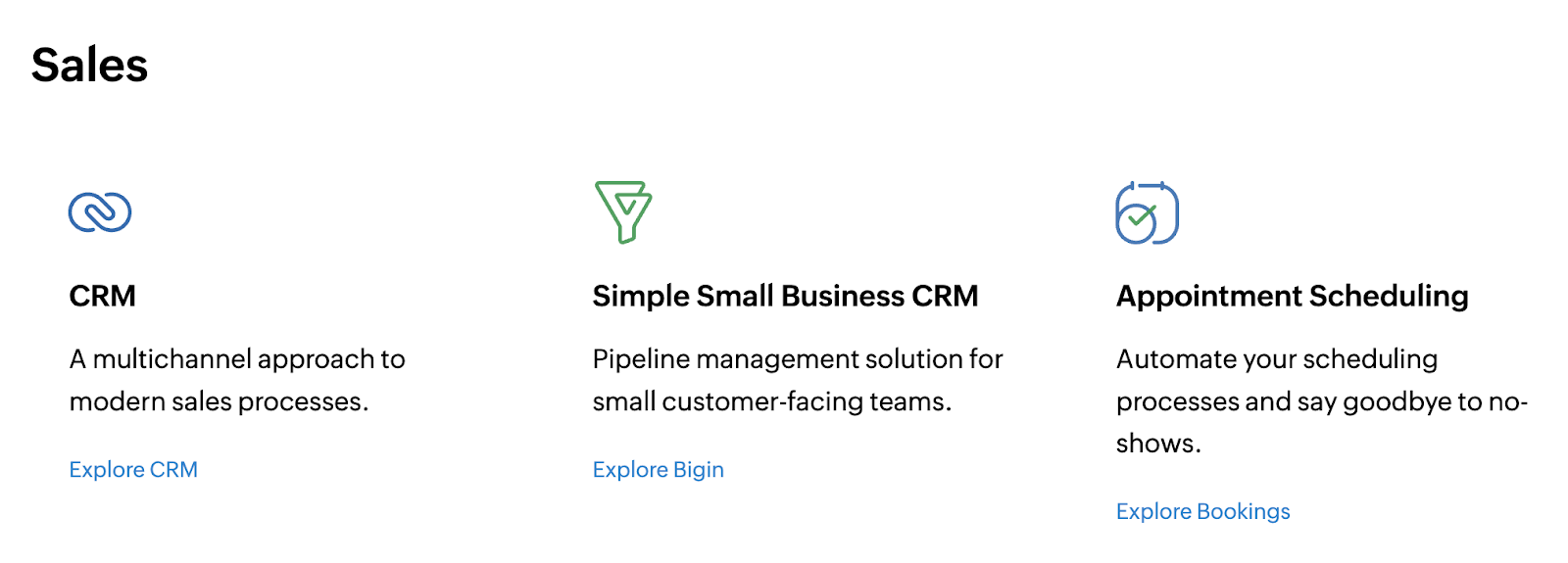 Zoho CRM can be purchased individually or as part of the Zoho One bundle