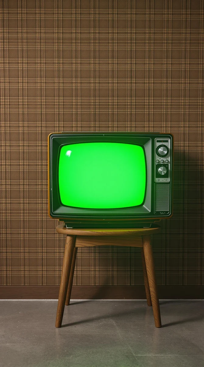 Retro tube television with vintage design