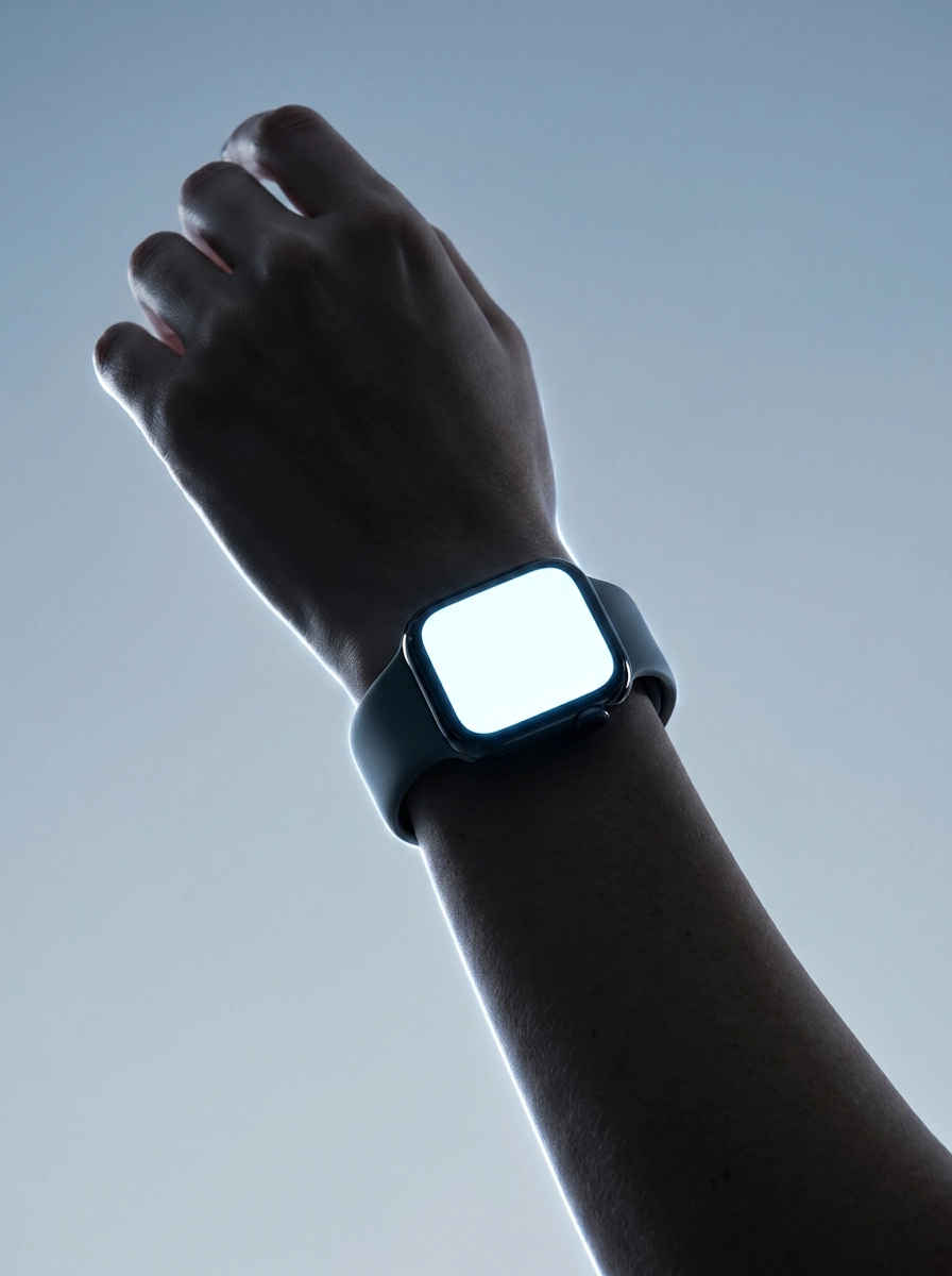 Close-up of a smartwatch display