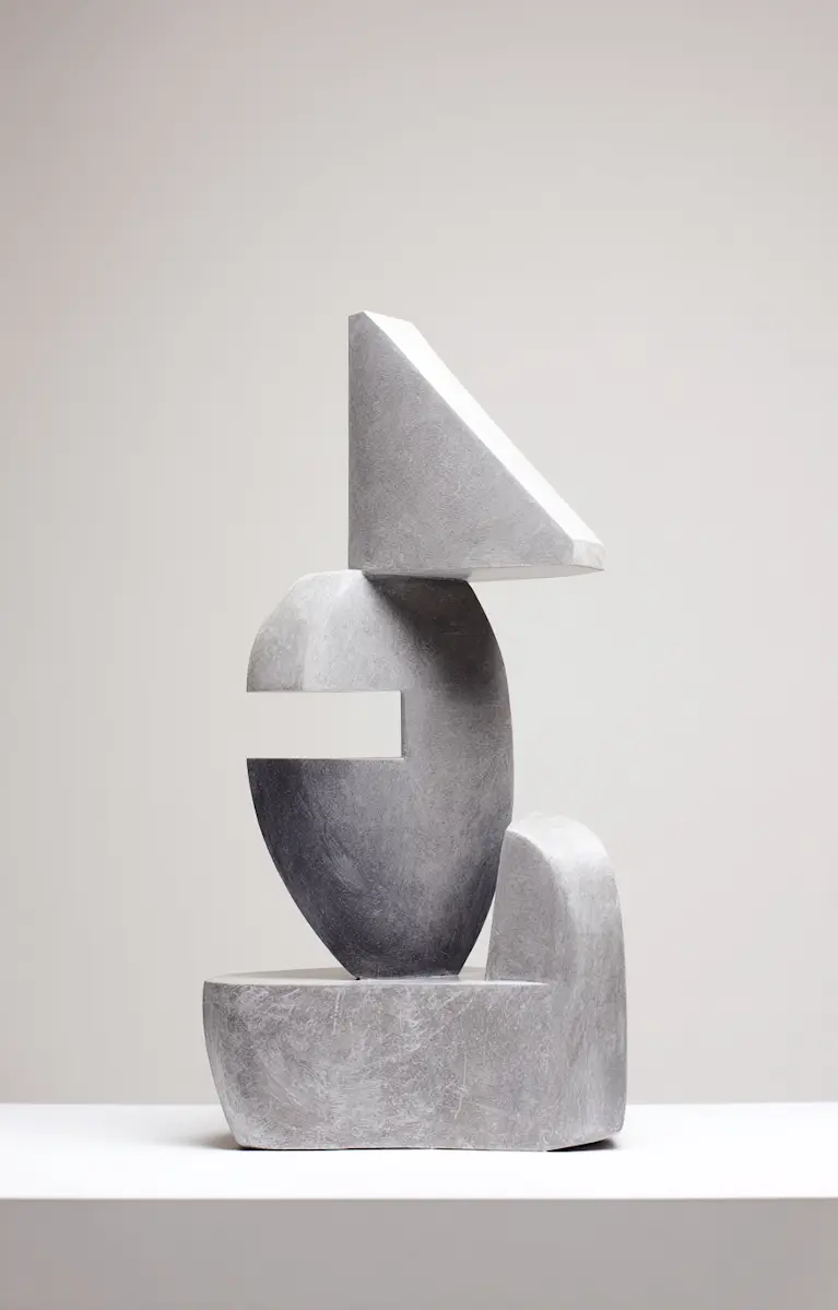 Abstract stone sculpture with smooth curved forms