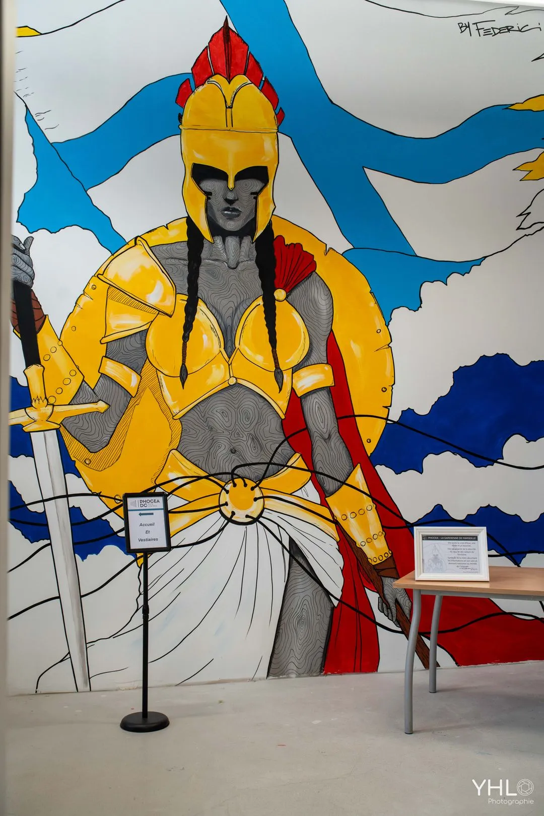 Fresque murale dans le hall d'accueil de Phocea DC-M1