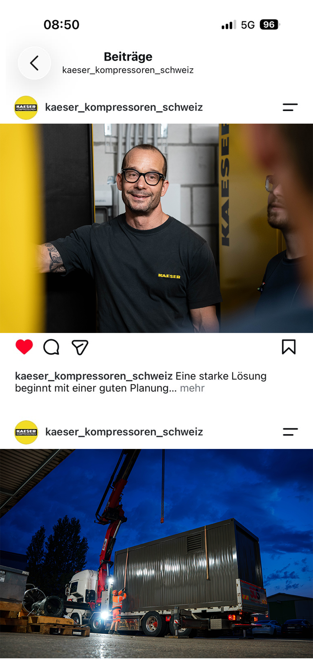 KAESER Schweiz Social Media