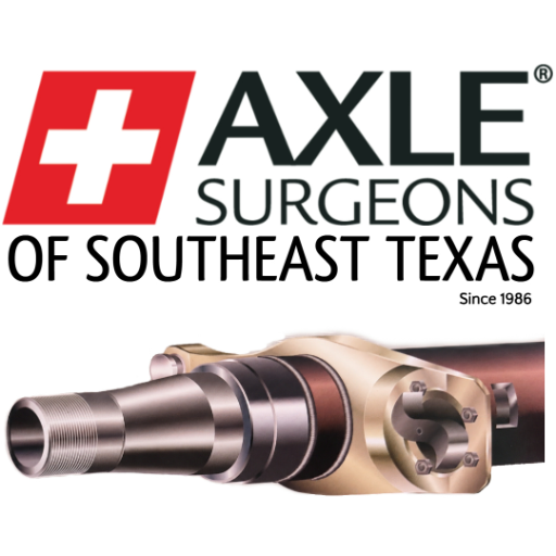 Axle Surgeons® Of South East Texas logo with spindle and spiderplate. The company was estanlished in 1986.