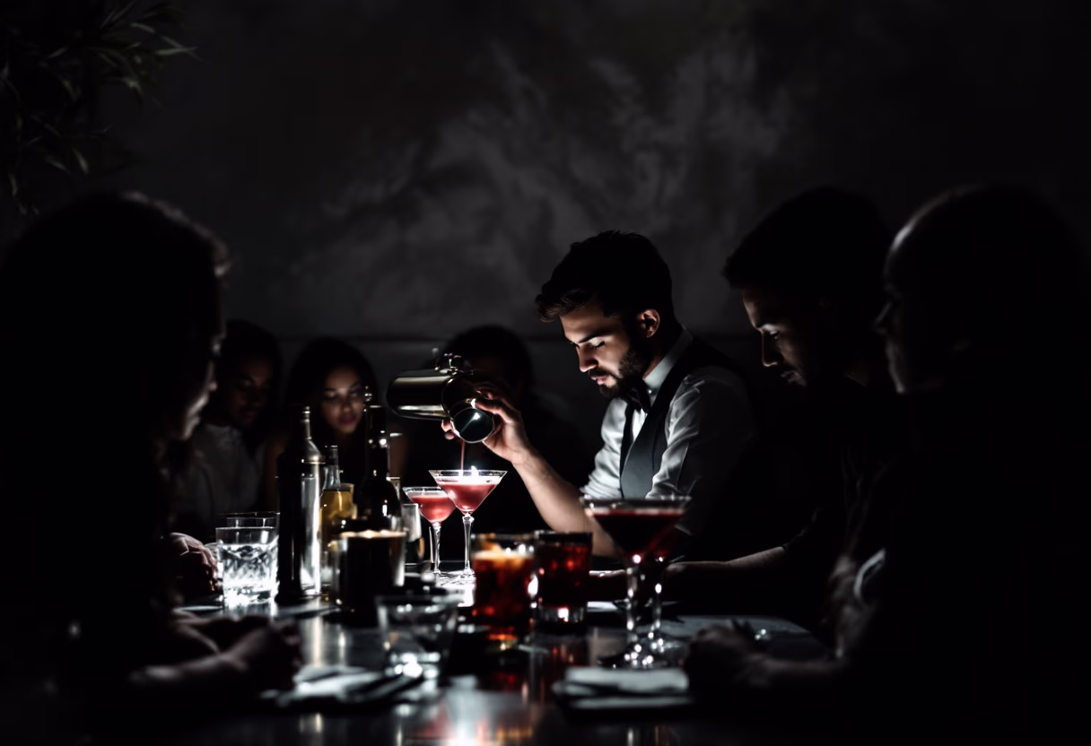 image of people enjoying drinks at the bar
