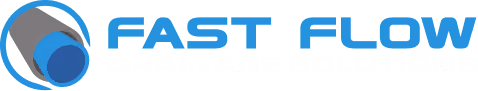 Fast Flow logo with a blue circular and curved design next to blue stylized text.