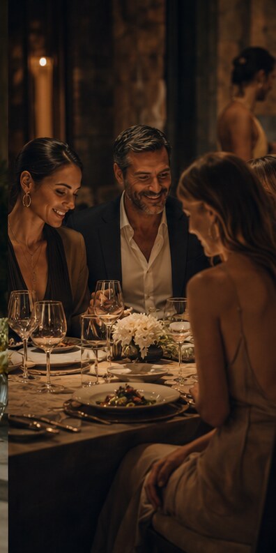 Guests enjoying a private dining and entertaining experience