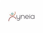 Logo avec le texte yneia en lettres minuscules et un symbole stylisé humain au-dessus.