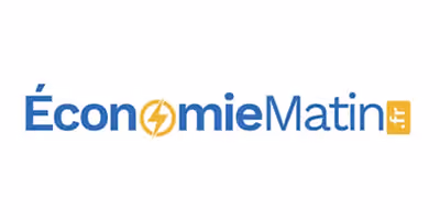 Logo du site d'actualité économique Économie Matin.fr avec un éclair dans la lettre o