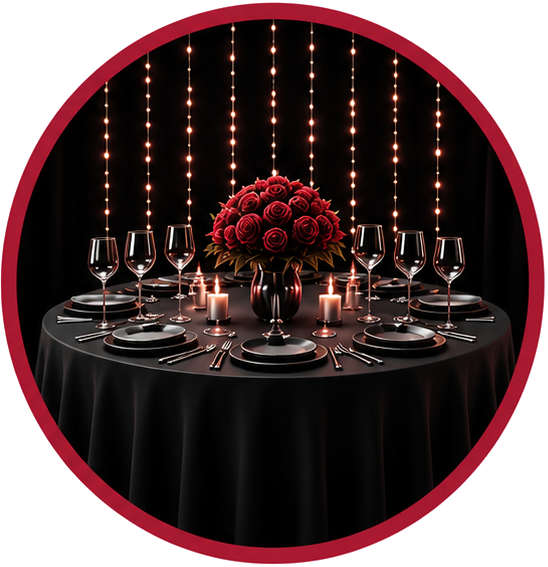 Elegant private celebration table setting