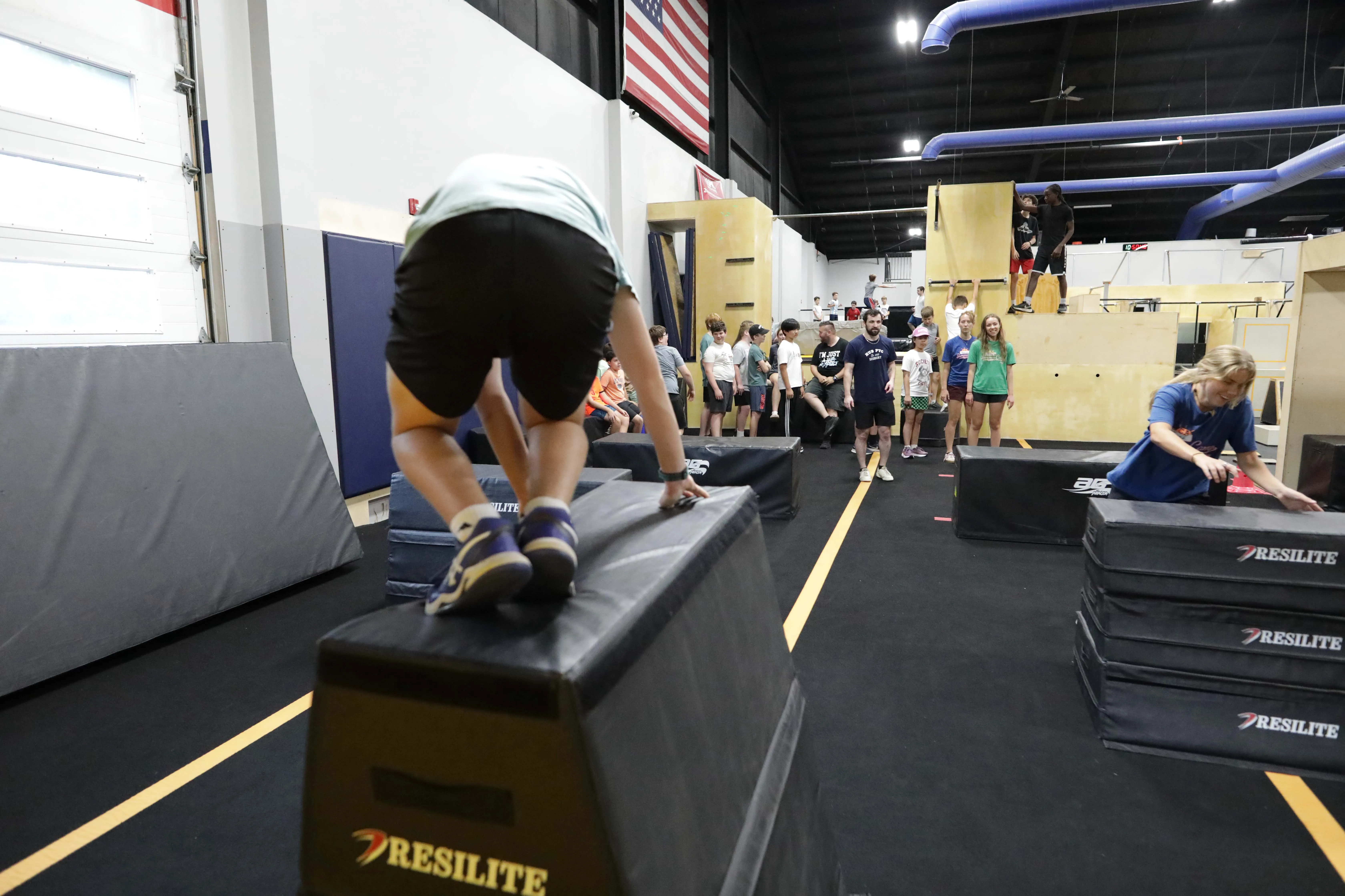 A group training on the boxes at HUB