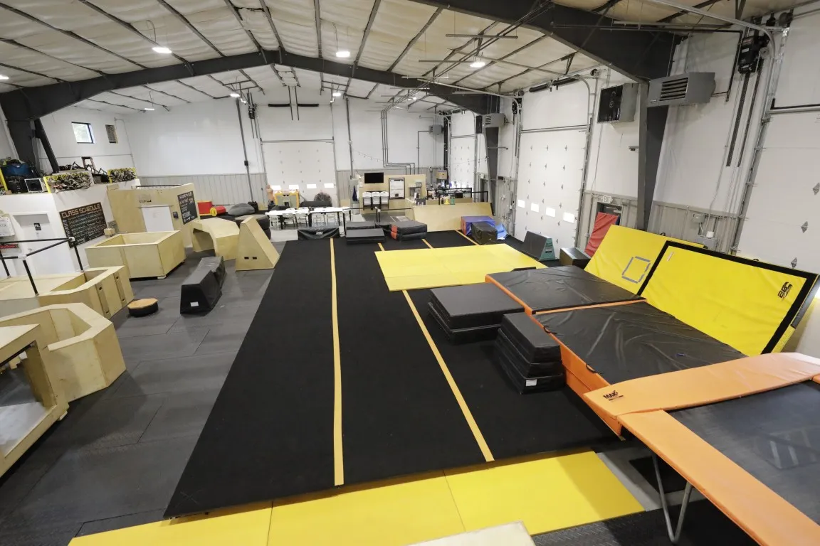 Spring floor and trampoline area at HUB Norfolk