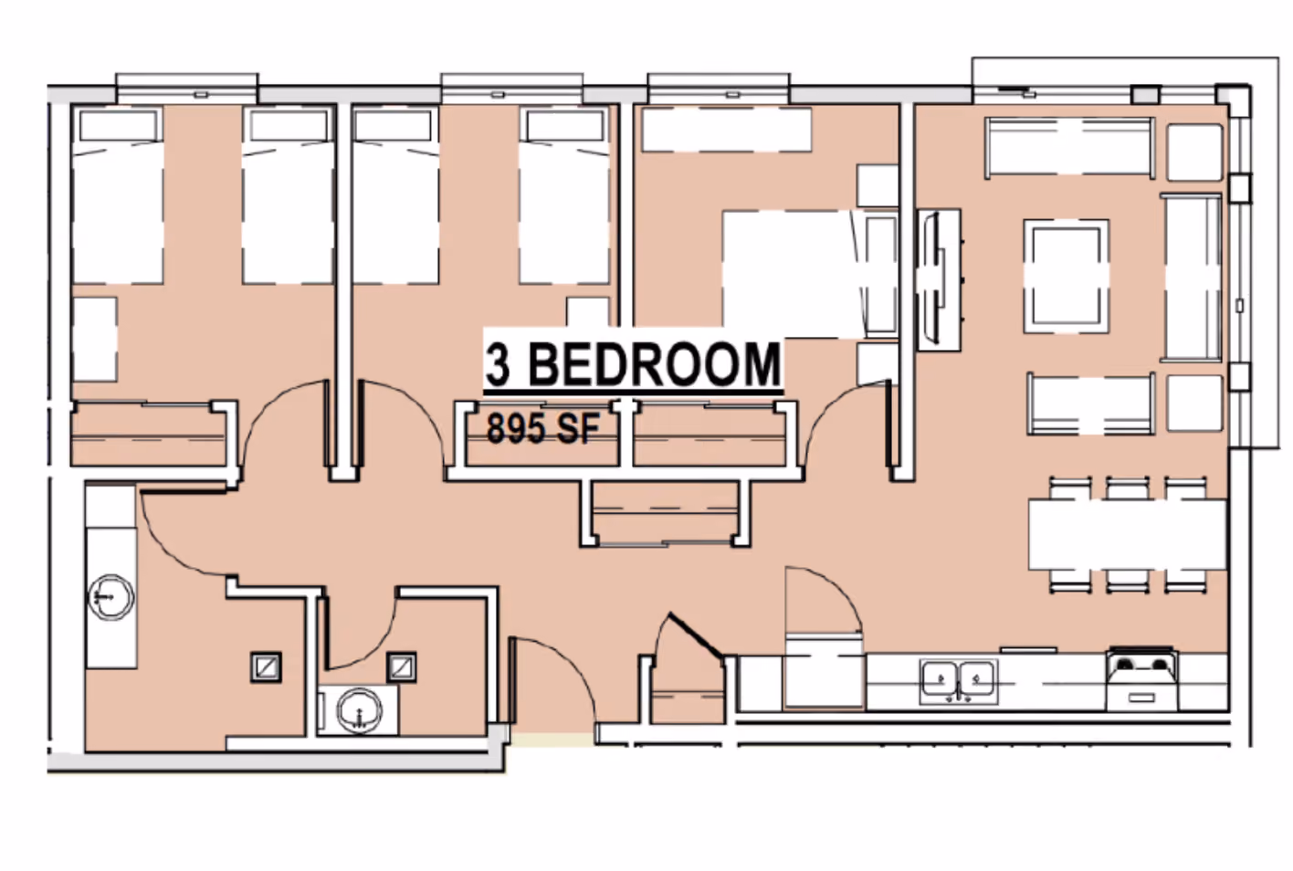 3BD, 1BTH BH