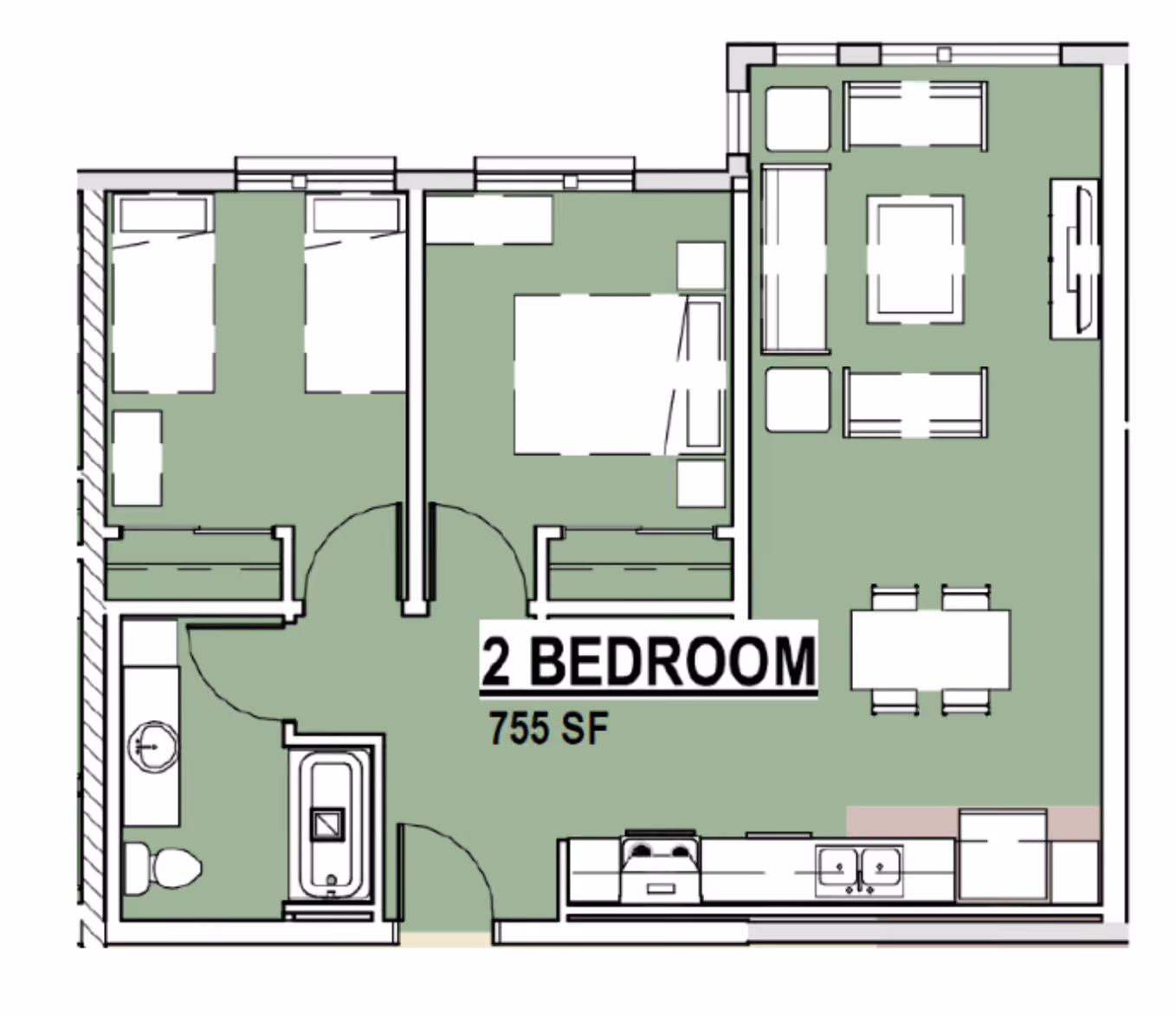 2BD, 1BTH CH