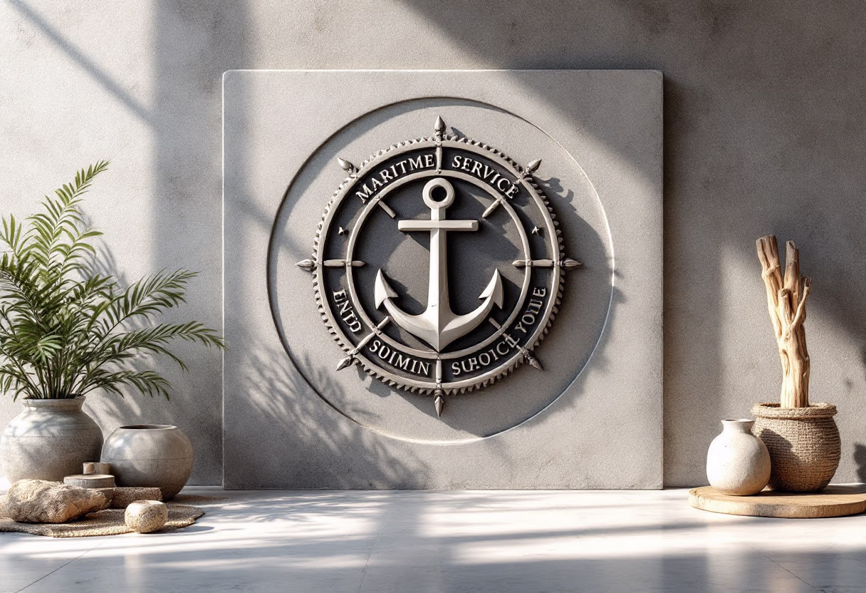 image of company logo and plaque (for a maritime service)