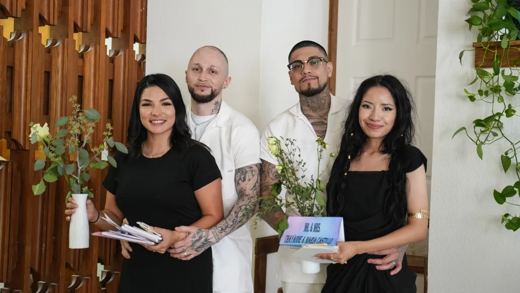 Two couples posing together at Worthy People event