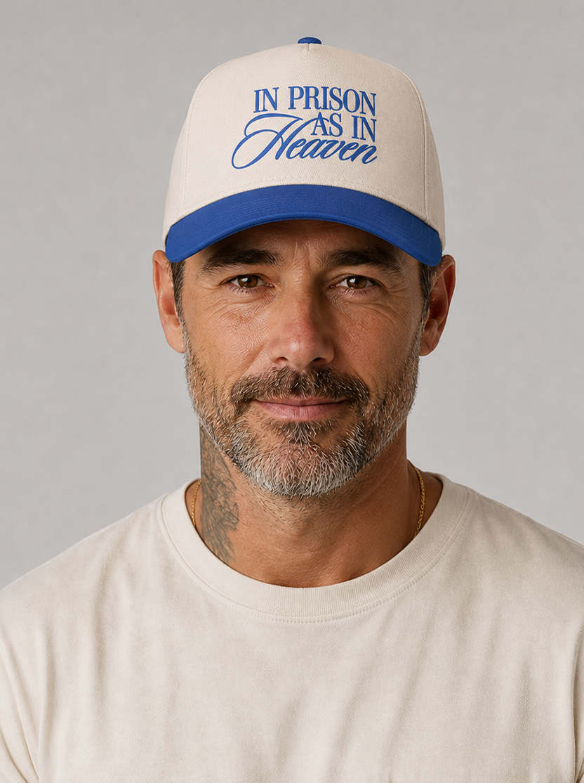 A bold statement cap declaring hope reaches every place, even prison walls.