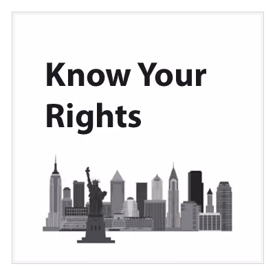 Know Your Rights resource link with New York City skyline