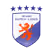Shield emblem with a runner icon and the text bold and italicized.