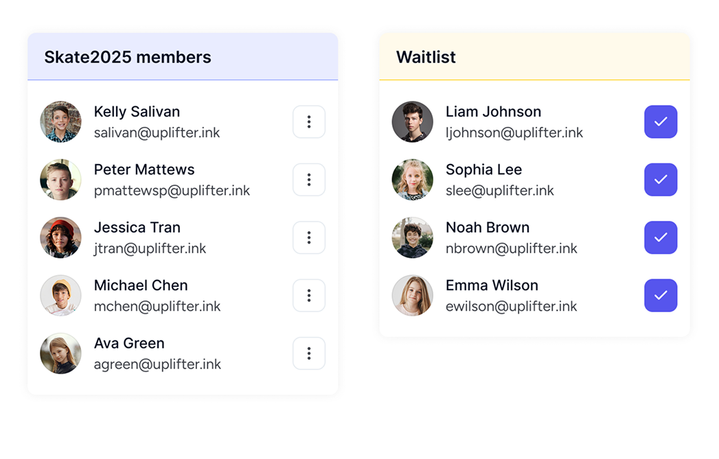 Uplifter gymnastics automated waitlist dashboard