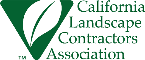 California Landscape Contractors Association logo with leaf inside a green triangle.