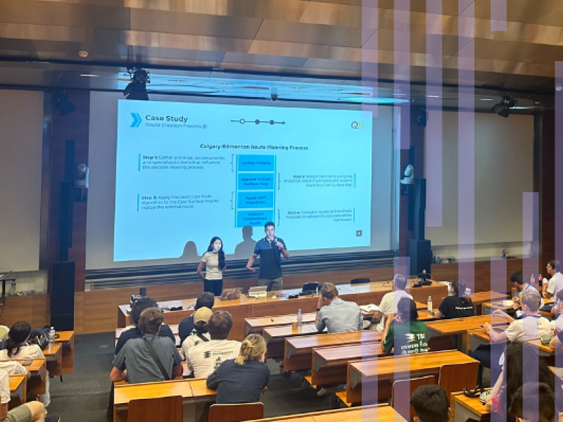 Thomas Zamin pictured presenting at Hyperloop Week 2024