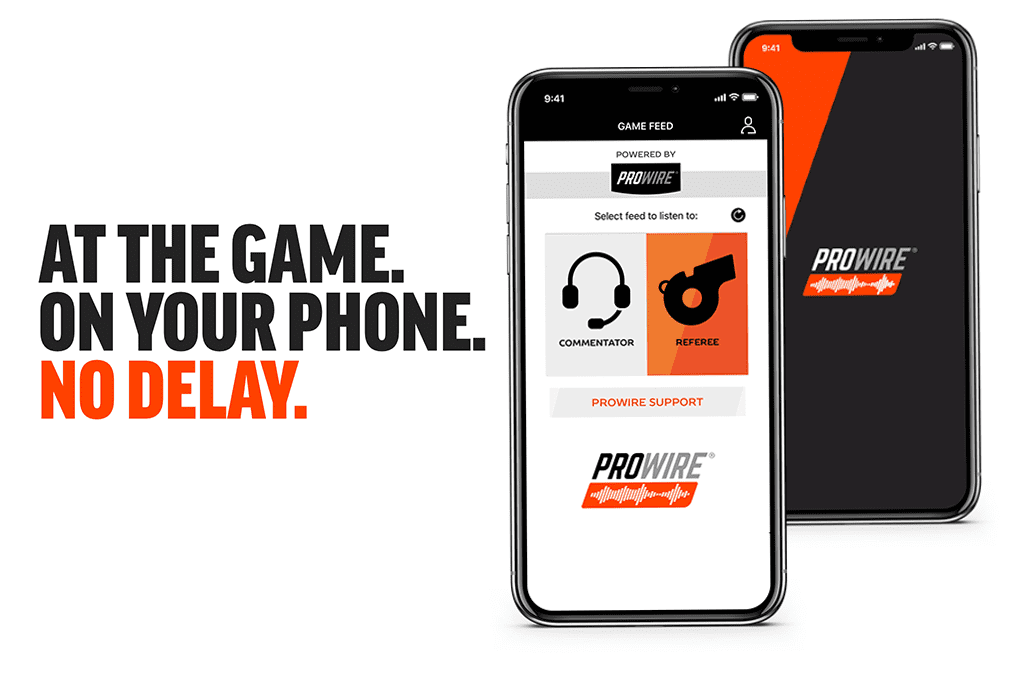 Mobile devices showing the Prowire App on the screen