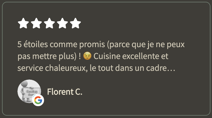 5 étoiles comme promis (parce que je ne peux pas mettre plus) !