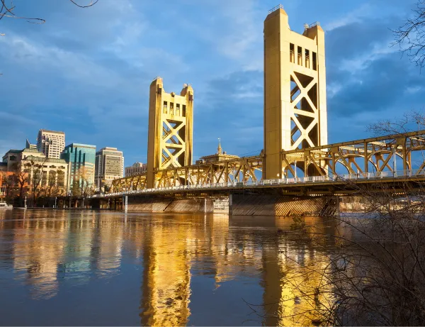 a bridge that is over a body of water
