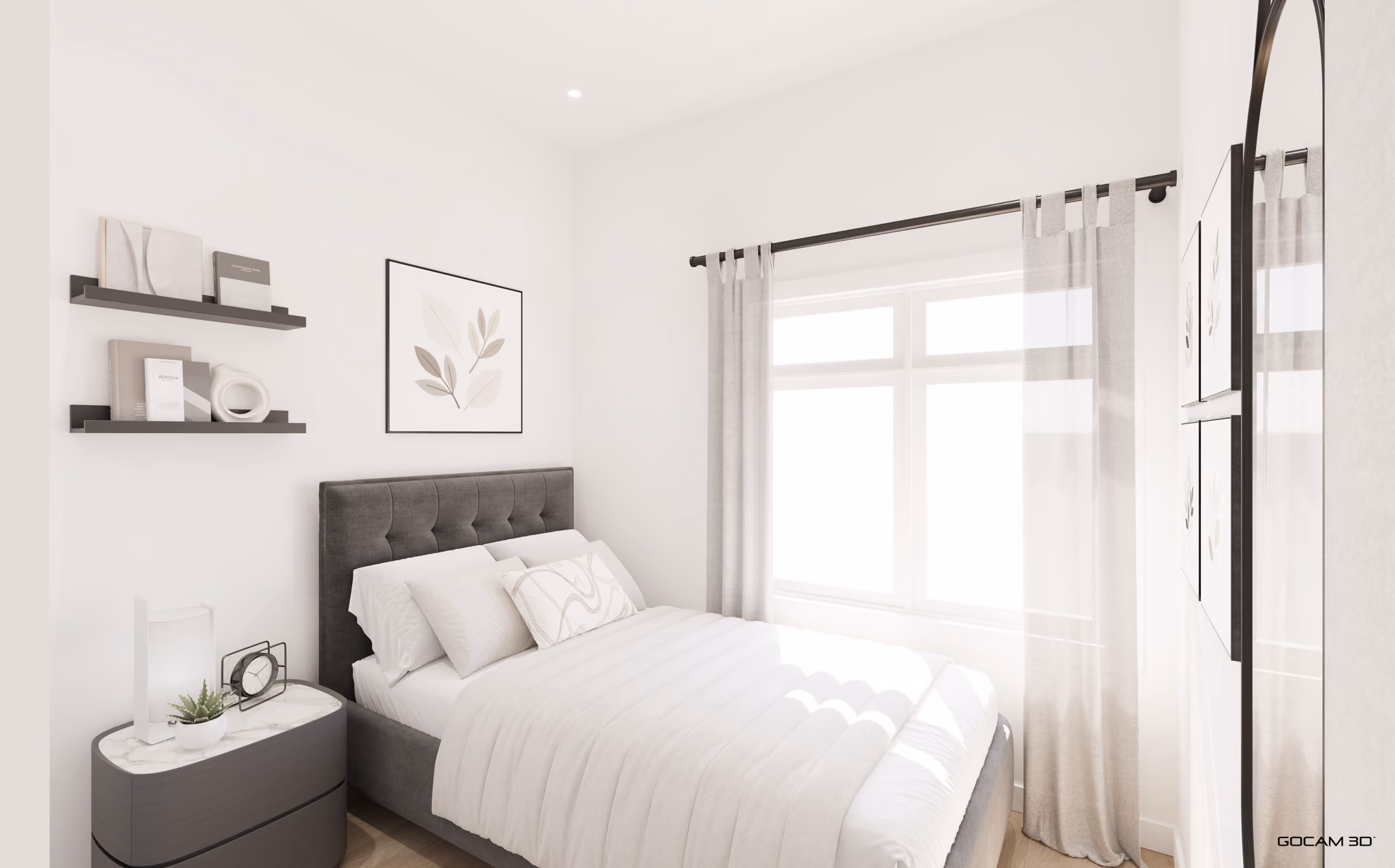 Chambre secondaire de l'unité 106, rendu 3D